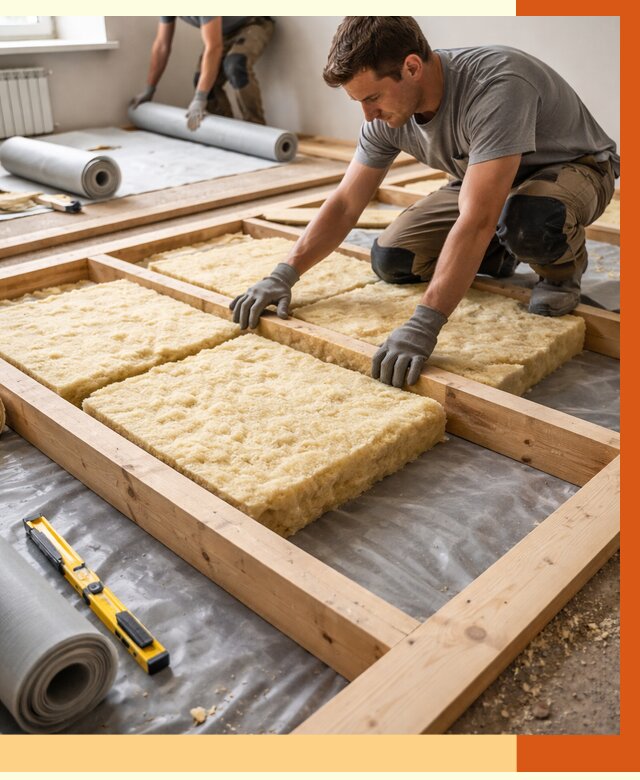 Утепление деревянного пола в калуге от 1517 руб./м2 под ключ | ТепломастерКлг